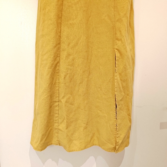 Golden turmeric cotton/linen dress (small) - Picture 6 of 6
